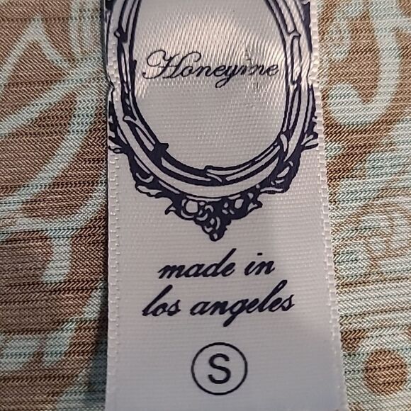 Honeyme Los Angeles sz S Paisley Print tunic top - Picture 6 of 9